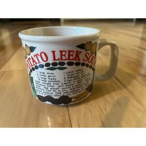 Westwood Stoneware Coffee/Soup Mug With Recipe Potato Leek Soup, Lunch/Dinner